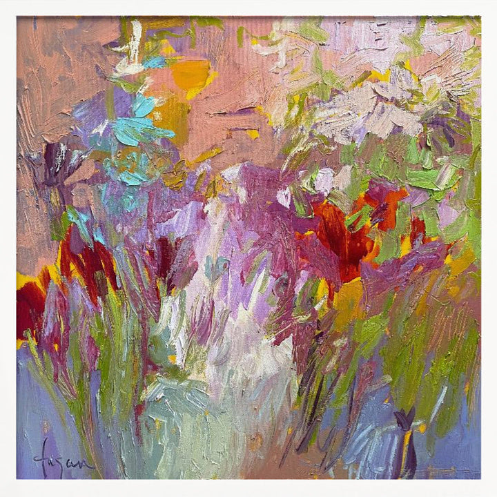Colorful Bloom Palette - Square Stretched Canvas, Poster or Fine Art Print I Heart Wall Art