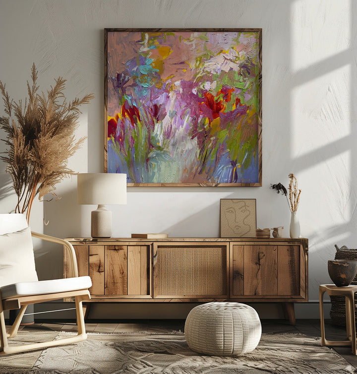 Colorful Bloom Palette - Square Stretched Canvas, Poster or Fine Art Print I Heart Wall Art