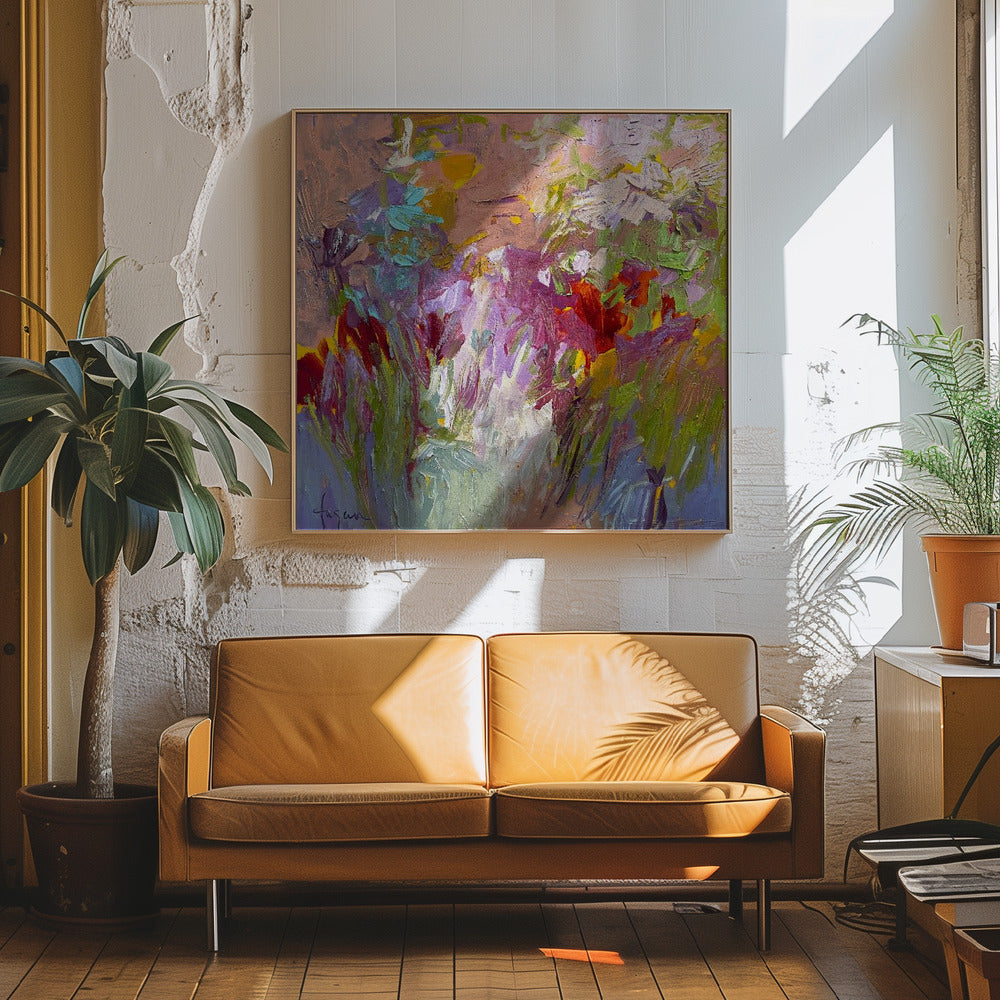Colorful Bloom Palette - Square Stretched Canvas, Poster or Fine Art Print I Heart Wall Art