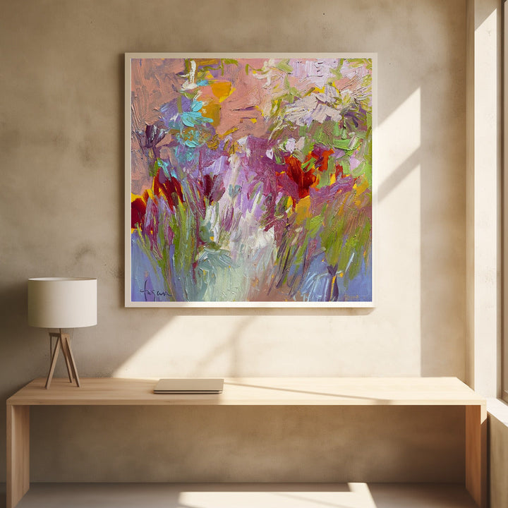 Colorful Bloom Palette - Square Stretched Canvas, Poster or Fine Art Print I Heart Wall Art