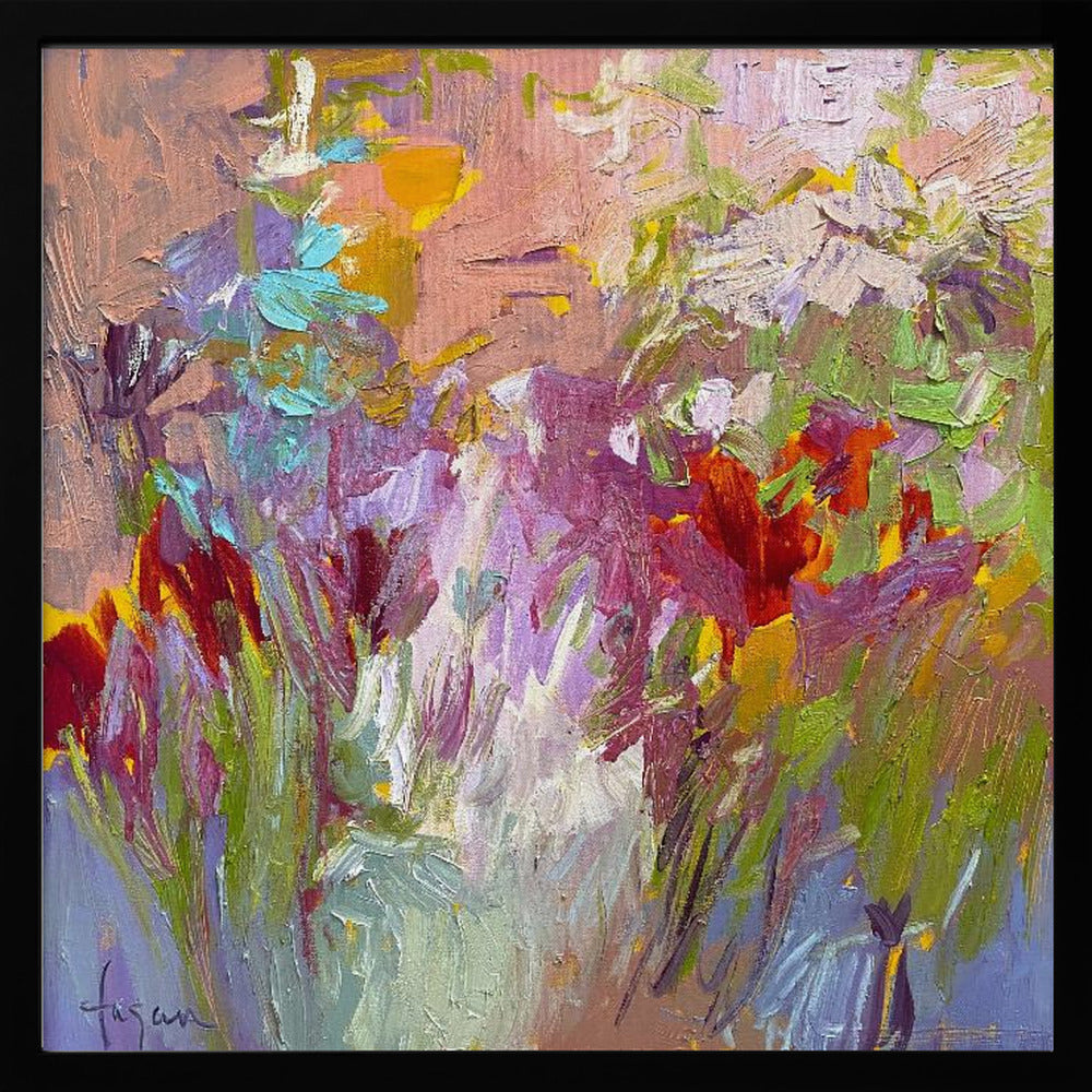 Colorful Bloom Palette - Square Stretched Canvas, Poster or Fine Art Print I Heart Wall Art