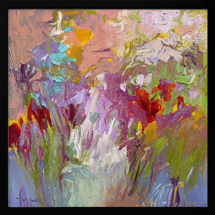 Colorful Bloom Palette - Square Stretched Canvas, Poster or Fine Art Print I Heart Wall Art