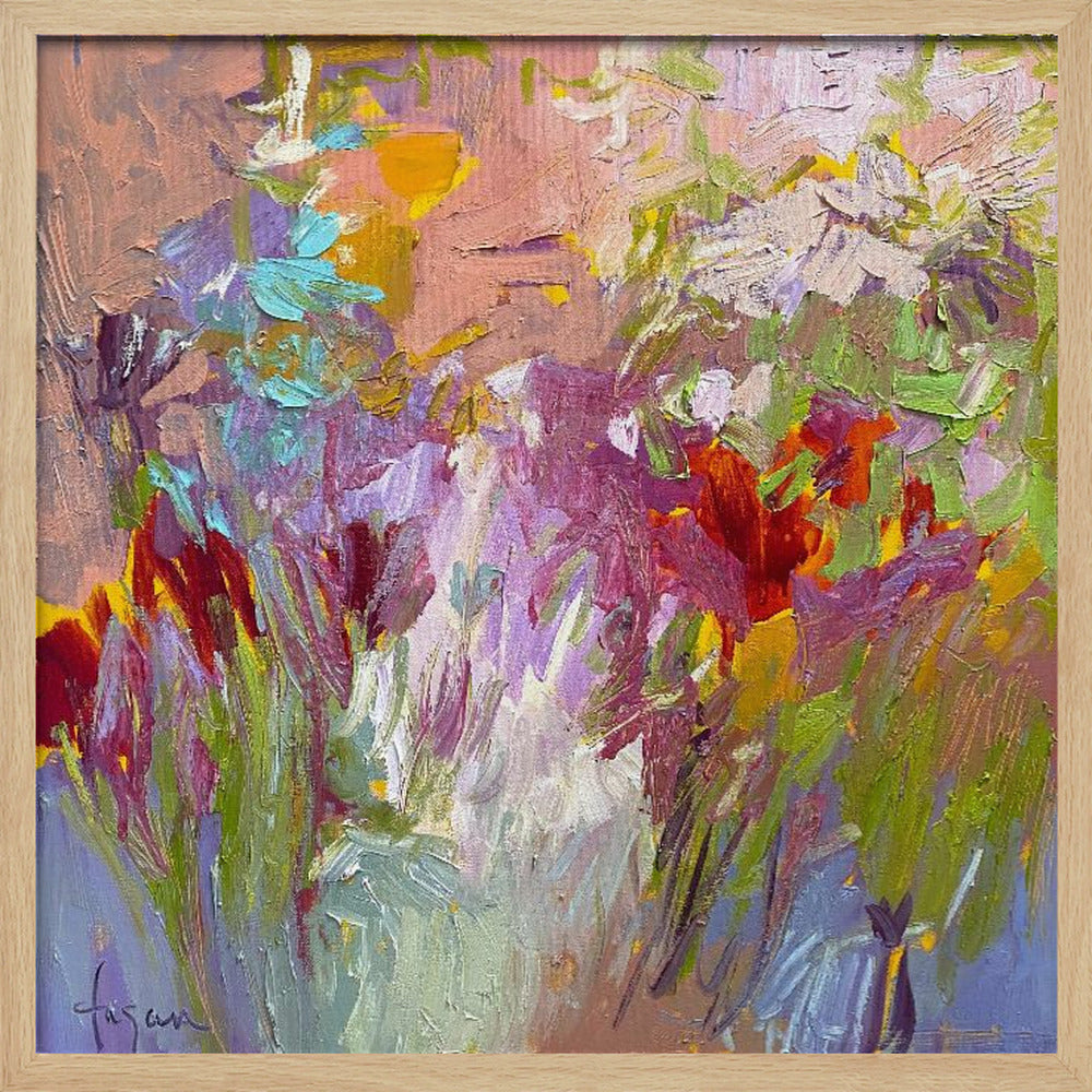 Colorful Bloom Palette - Square Stretched Canvas, Poster or Fine Art Print I Heart Wall Art
