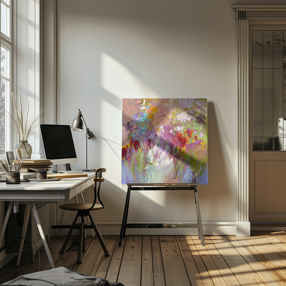 Colorful Bloom Palette - Square Stretched Canvas, Poster or Fine Art Print I Heart Wall Art