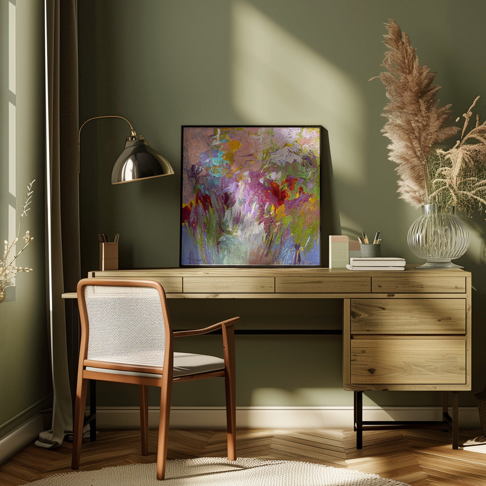 Colorful Bloom Palette - Square Stretched Canvas, Poster or Fine Art Print I Heart Wall Art