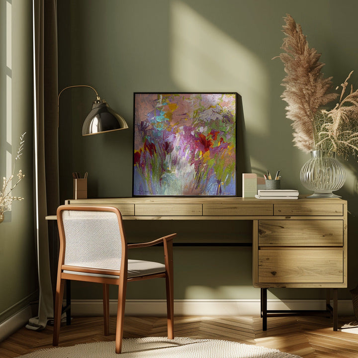 Colorful Bloom Palette - Square Stretched Canvas, Poster or Fine Art Print I Heart Wall Art