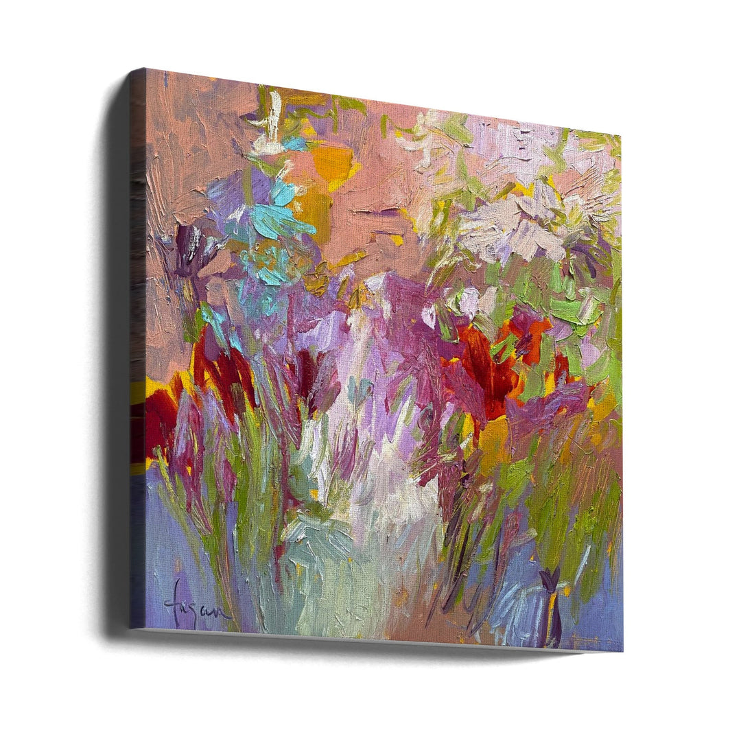 Colorful Bloom Palette - Square Stretched Canvas, Poster or Fine Art Print I Heart Wall Art