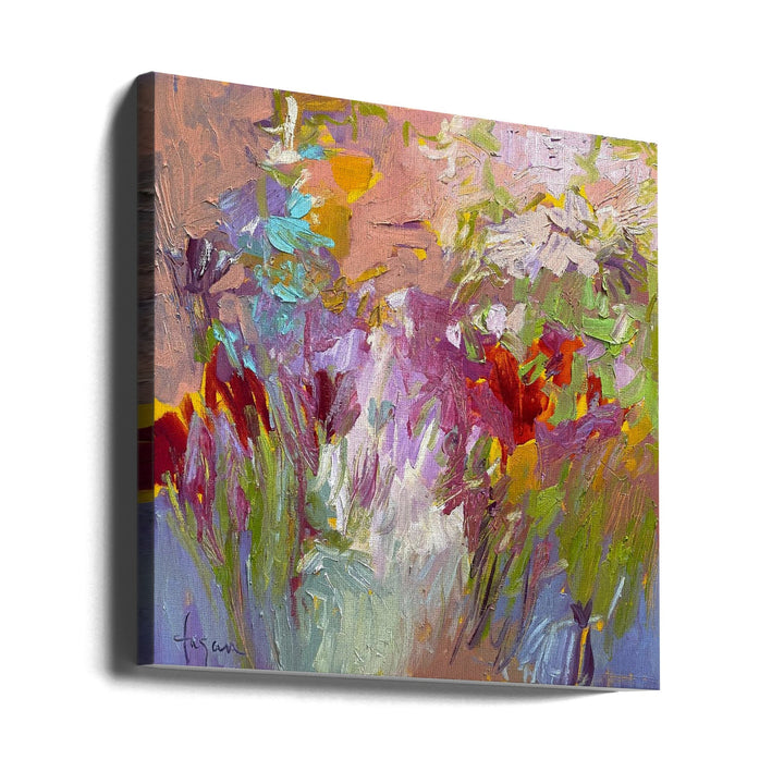 Colorful Bloom Palette - Square Stretched Canvas, Poster or Fine Art Print I Heart Wall Art