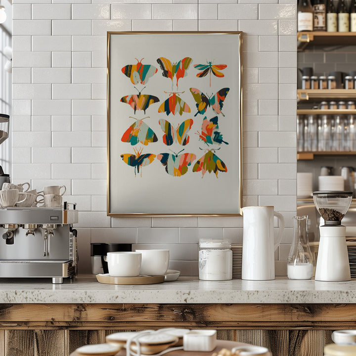 Colorful Butterflies - Stretched Canvas, Poster or Fine Art Print I Heart Wall Art