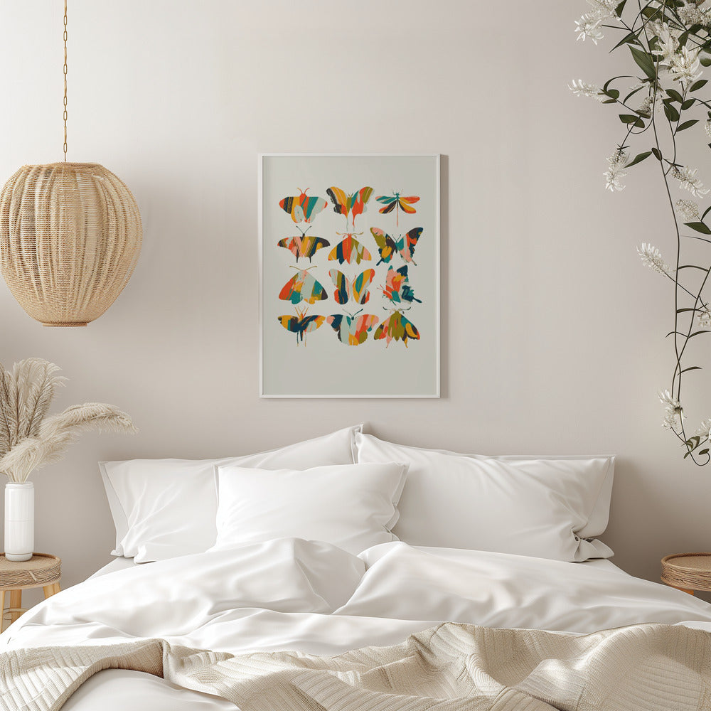 Colorful Butterflies - Stretched Canvas, Poster or Fine Art Print I Heart Wall Art