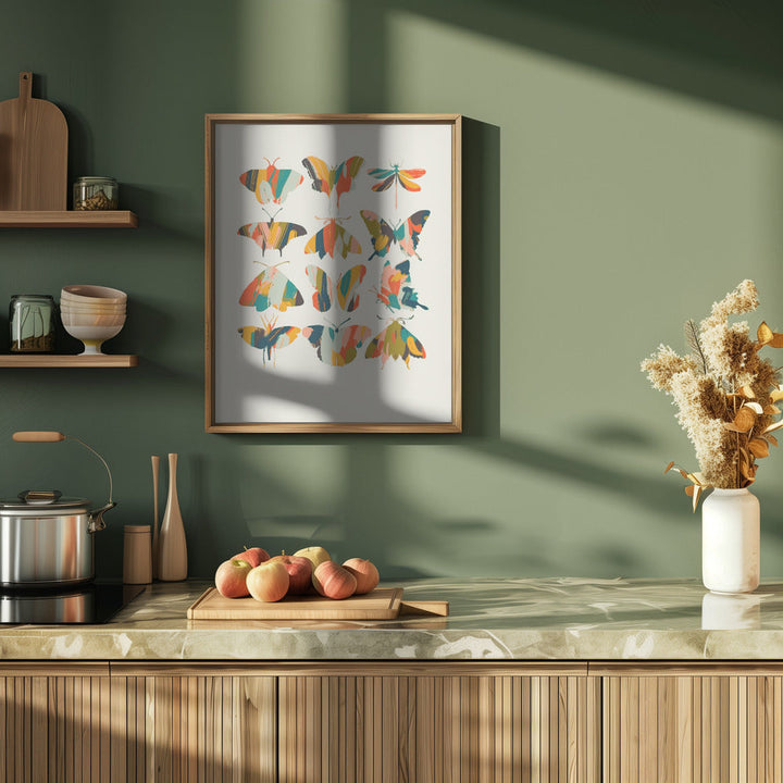 Colorful Butterflies - Stretched Canvas, Poster or Fine Art Print I Heart Wall Art