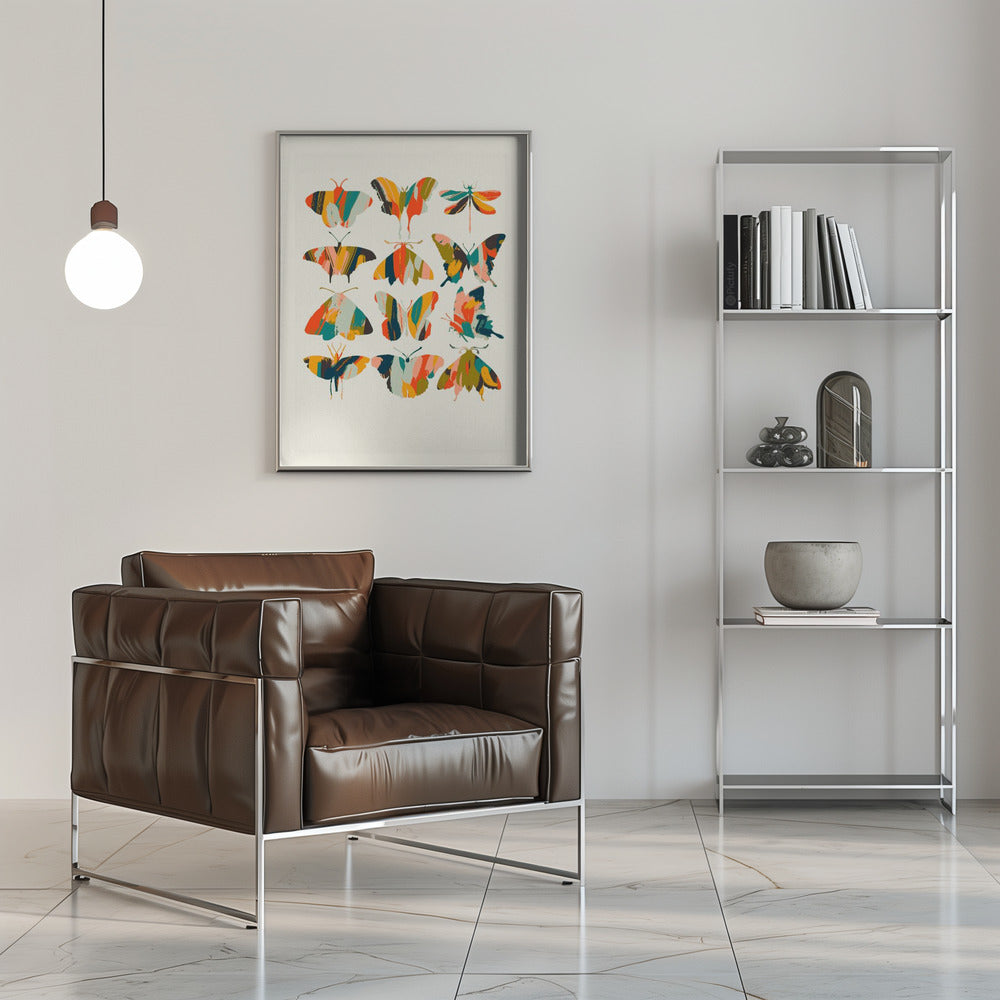 Colorful Butterflies - Stretched Canvas, Poster or Fine Art Print I Heart Wall Art