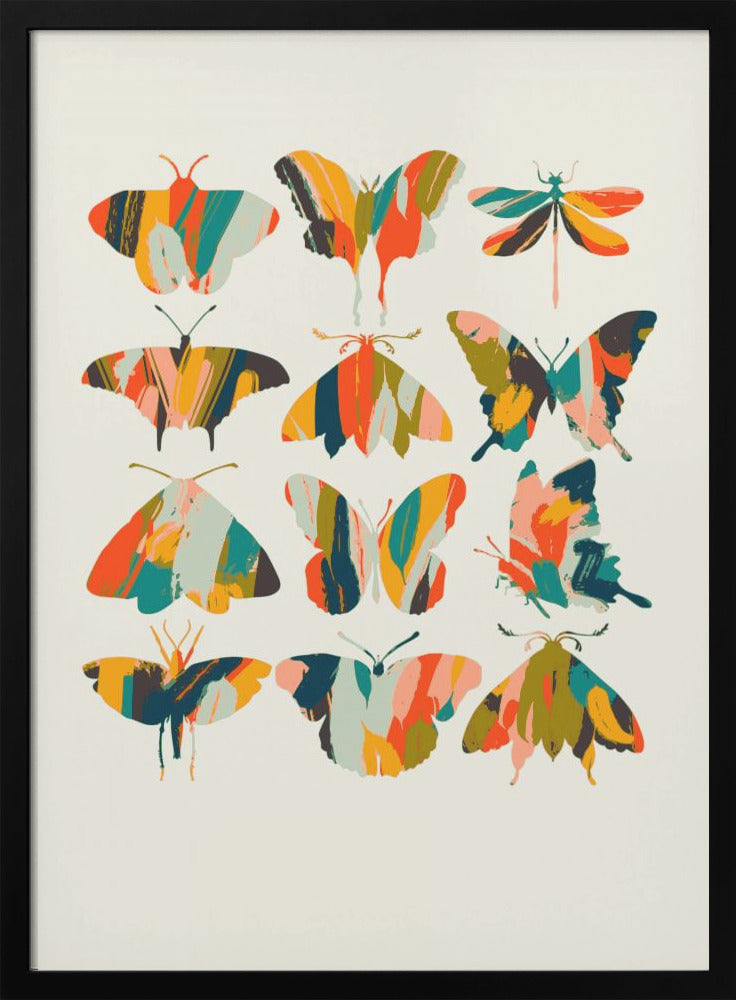 Colorful Butterflies - Stretched Canvas, Poster or Fine Art Print I Heart Wall Art