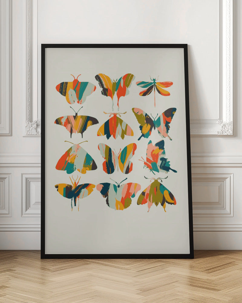 Colorful Butterflies - Stretched Canvas, Poster or Fine Art Print I Heart Wall Art