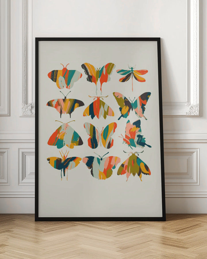 Colorful Butterflies - Stretched Canvas, Poster or Fine Art Print I Heart Wall Art