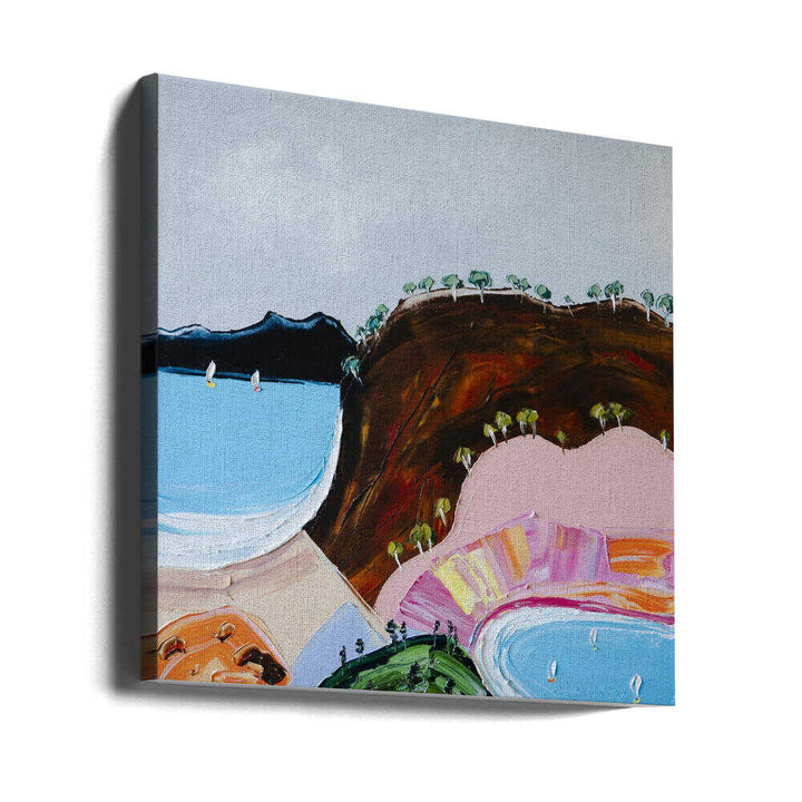 Colorful Coastal Bay - Square Stretched Canvas, Poster or Fine Art Print by Angela Hawkey - I Heart Wall Art - Poster Print, Canvas Print or Framed Art Print