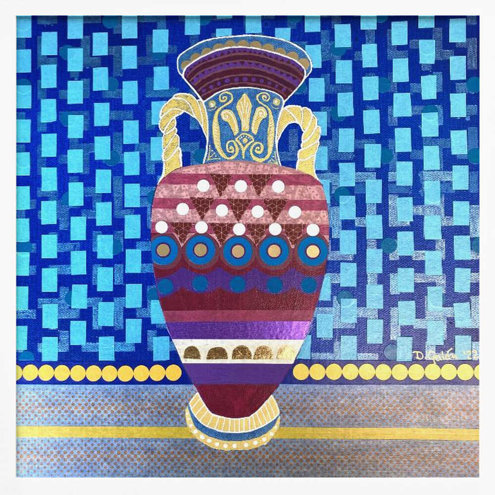Colorful Decorative Vase - Square Stretched Canvas, Poster or Fine Art Print - I Heart Wall Art - Poster Print, Canvas Print or Framed Art Print