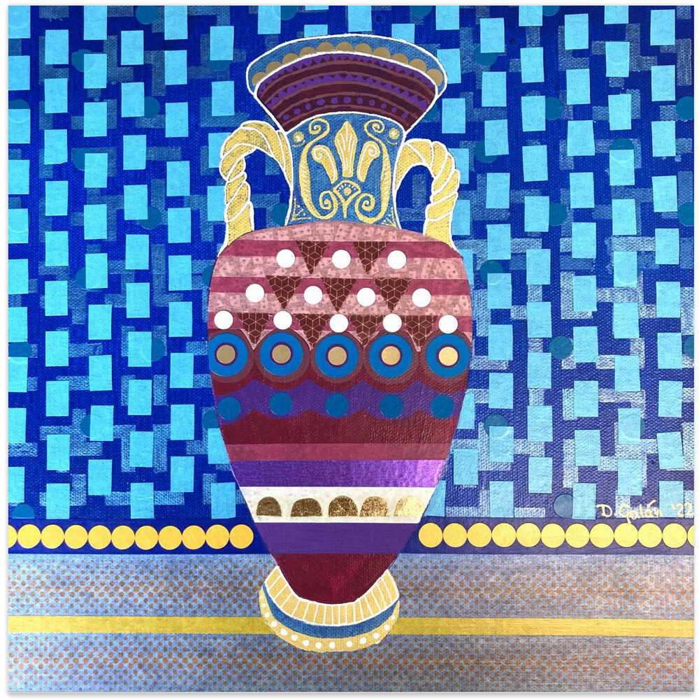 Colorful Decorative Vase - Square Stretched Canvas, Poster or Fine Art Print - I Heart Wall Art - Poster Print, Canvas Print or Framed Art Print