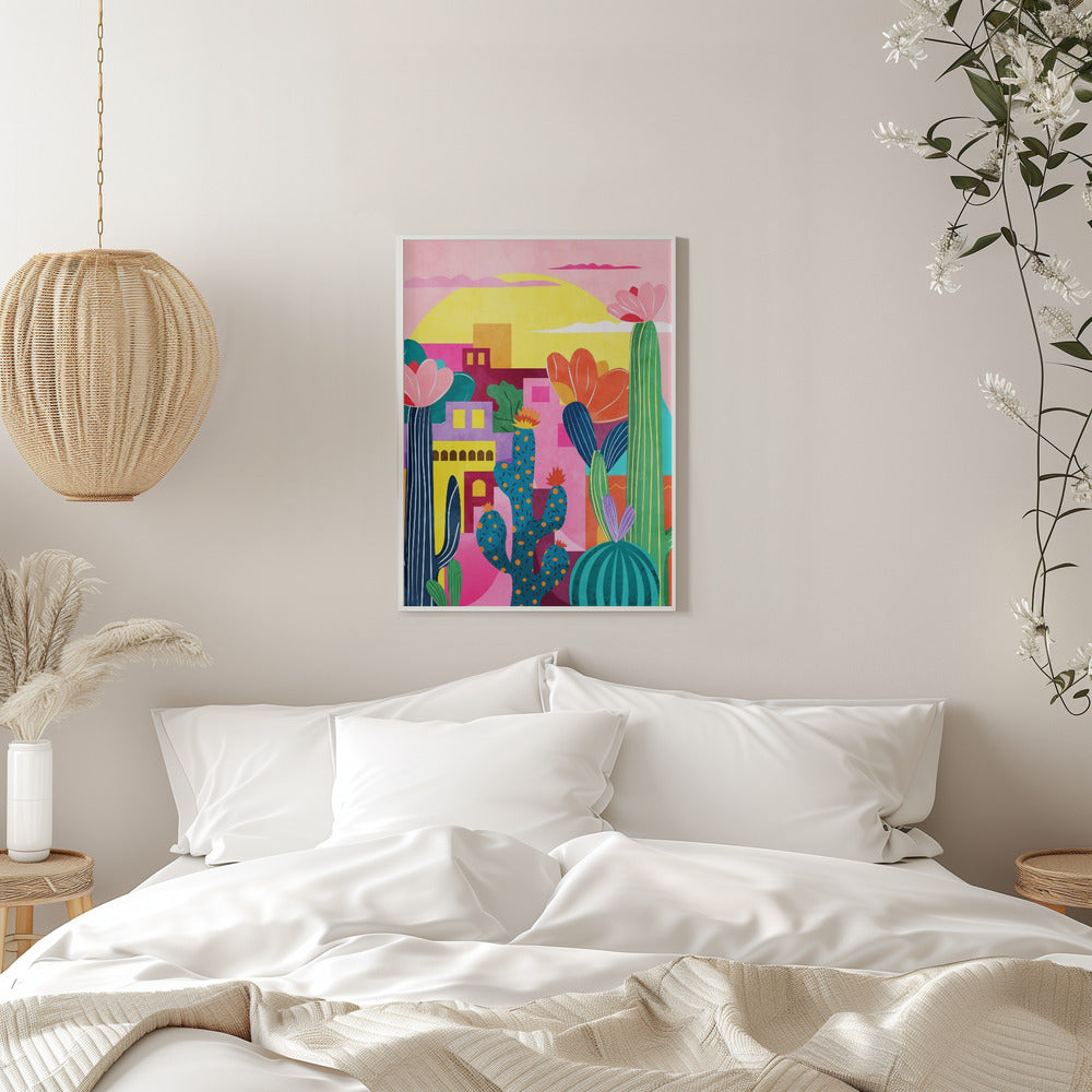 Colorful Desert Scene - Stretched Canvas, Poster or Fine Art Print I Heart Wall Art