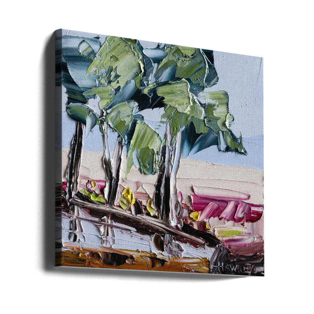 Colorful Eucalyptus Landscape - Square Stretched Canvas, Poster or Fine Art Print by Angela Hawkey - I Heart Wall Art - Poster Print, Canvas Print or Framed Art Print