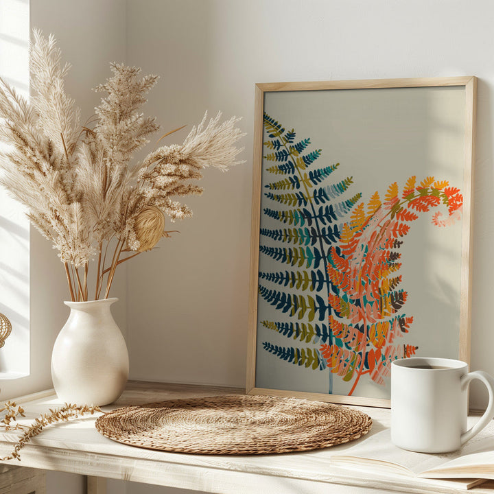 Colorful Fern Leaves - Stretched Canvas, Poster or Fine Art Print I Heart Wall Art