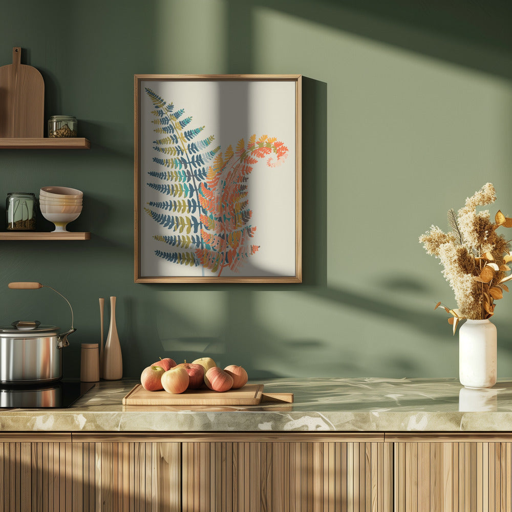 Colorful Fern Leaves - Stretched Canvas, Poster or Fine Art Print I Heart Wall Art