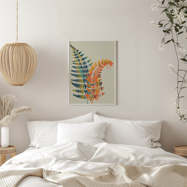 Colorful Fern Leaves - Stretched Canvas, Poster or Fine Art Print I Heart Wall Art