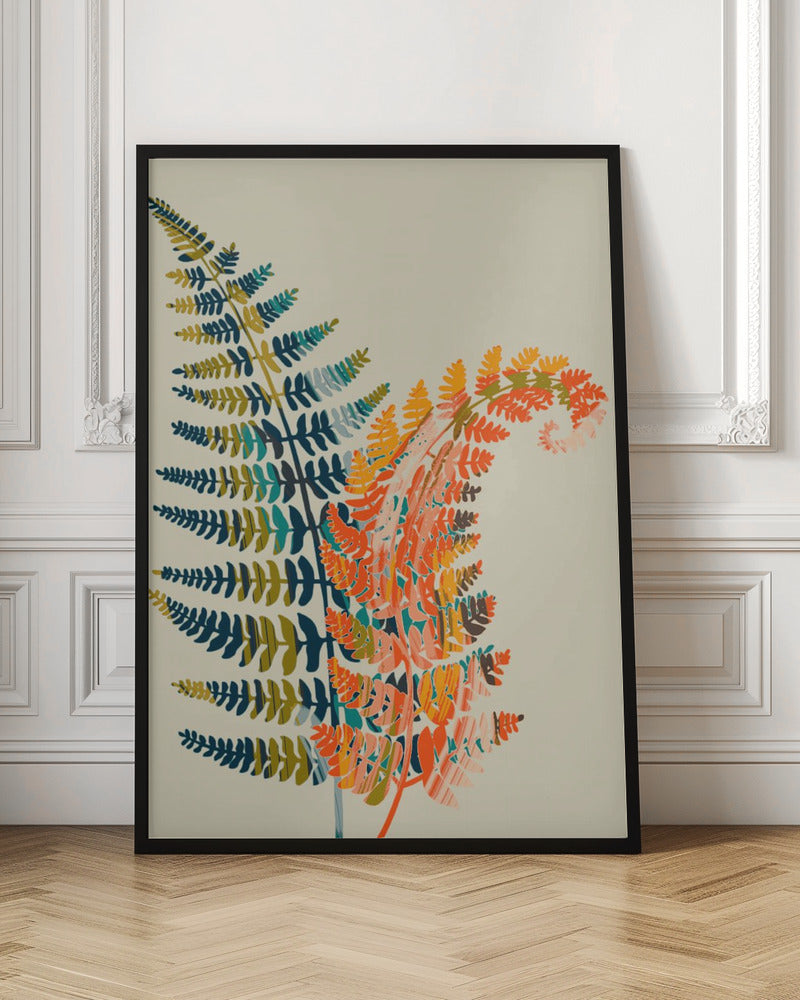 Colorful Fern Leaves - Stretched Canvas, Poster or Fine Art Print I Heart Wall Art