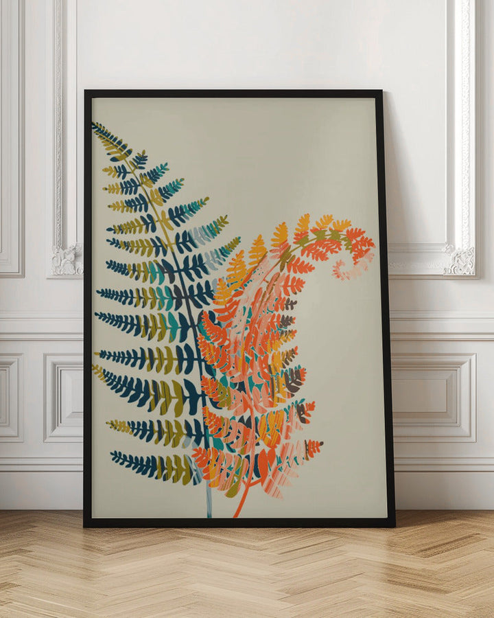 Colorful Fern Leaves - Stretched Canvas, Poster or Fine Art Print I Heart Wall Art