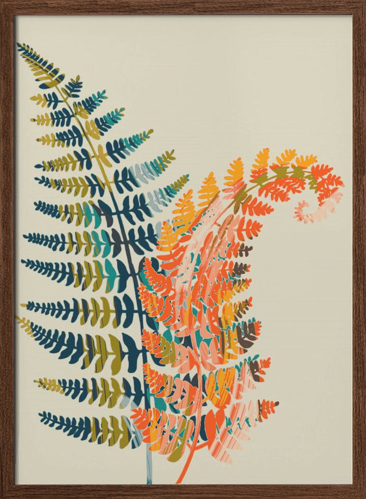 Colorful Fern Leaves - Stretched Canvas, Poster or Fine Art Print I Heart Wall Art