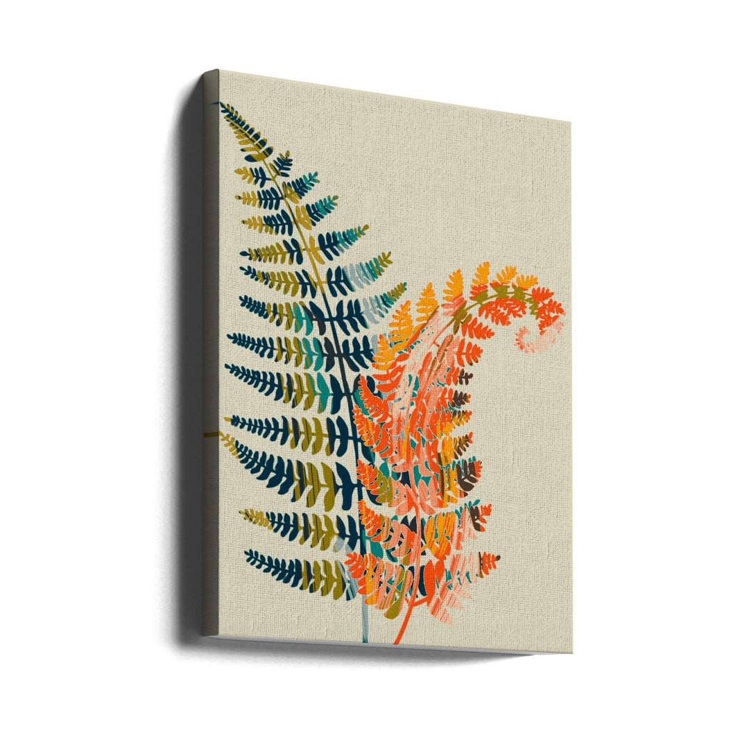Colorful Fern Leaves - Stretched Canvas, Poster or Fine Art Print I Heart Wall Art