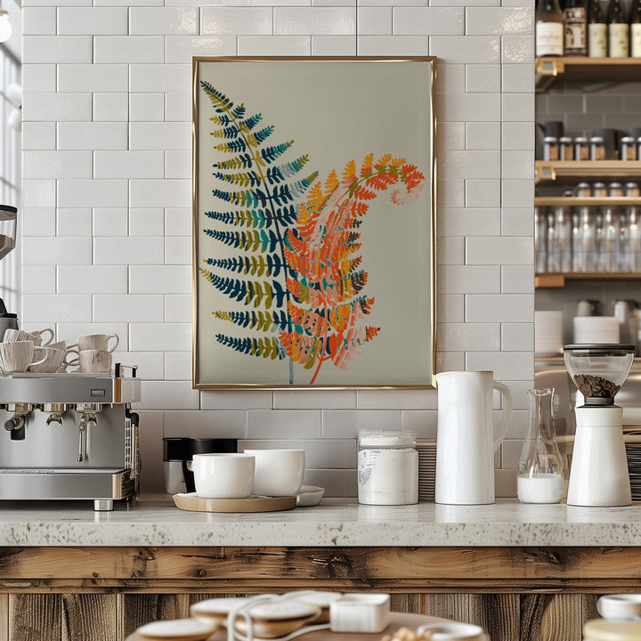 Colorful Fern Leaves - Stretched Canvas, Poster or Fine Art Print I Heart Wall Art