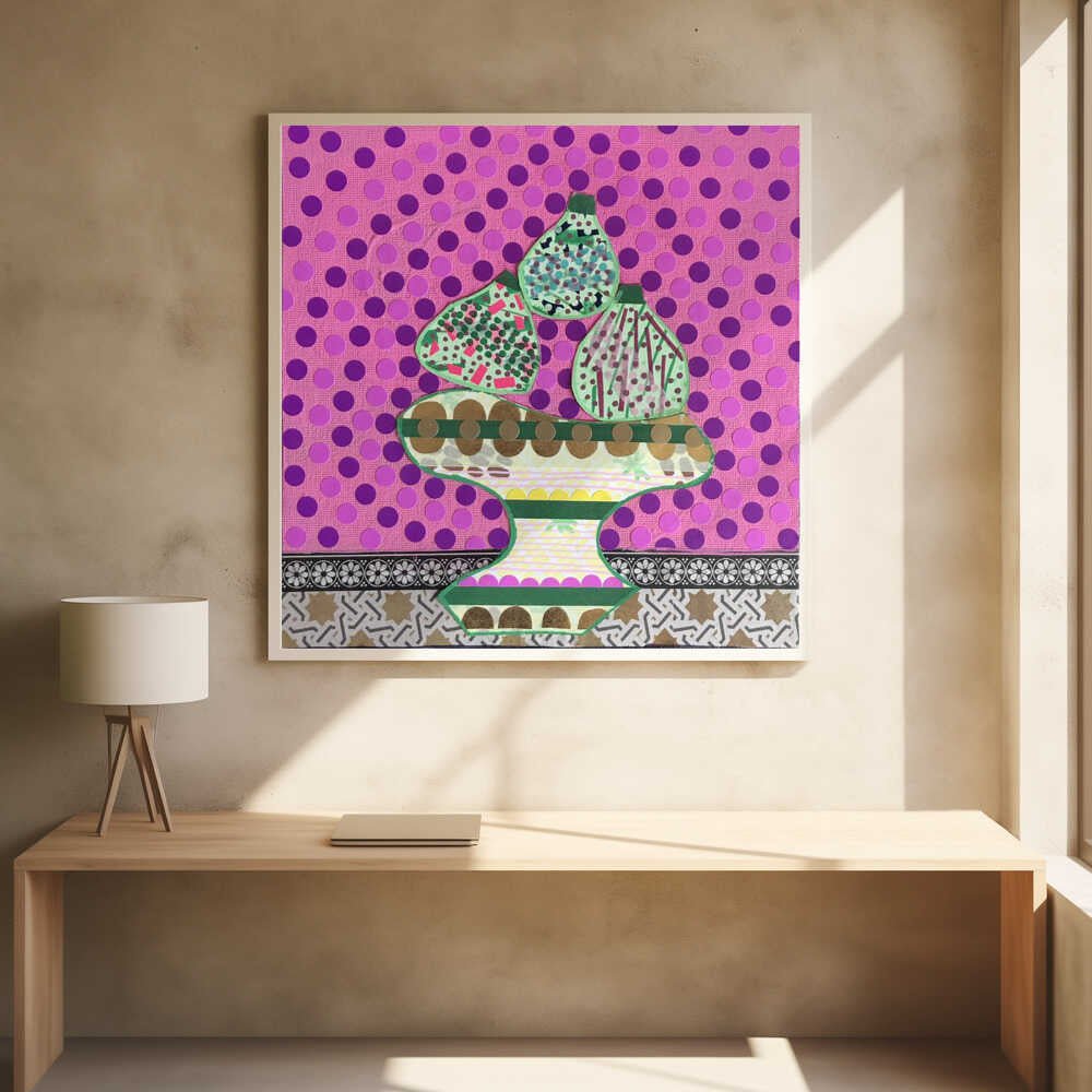 Colorful Fruit Still Life - Square Stretched Canvas, Poster or Fine Art Print - I Heart Wall Art - Poster Print, Canvas Print or Framed Art Print