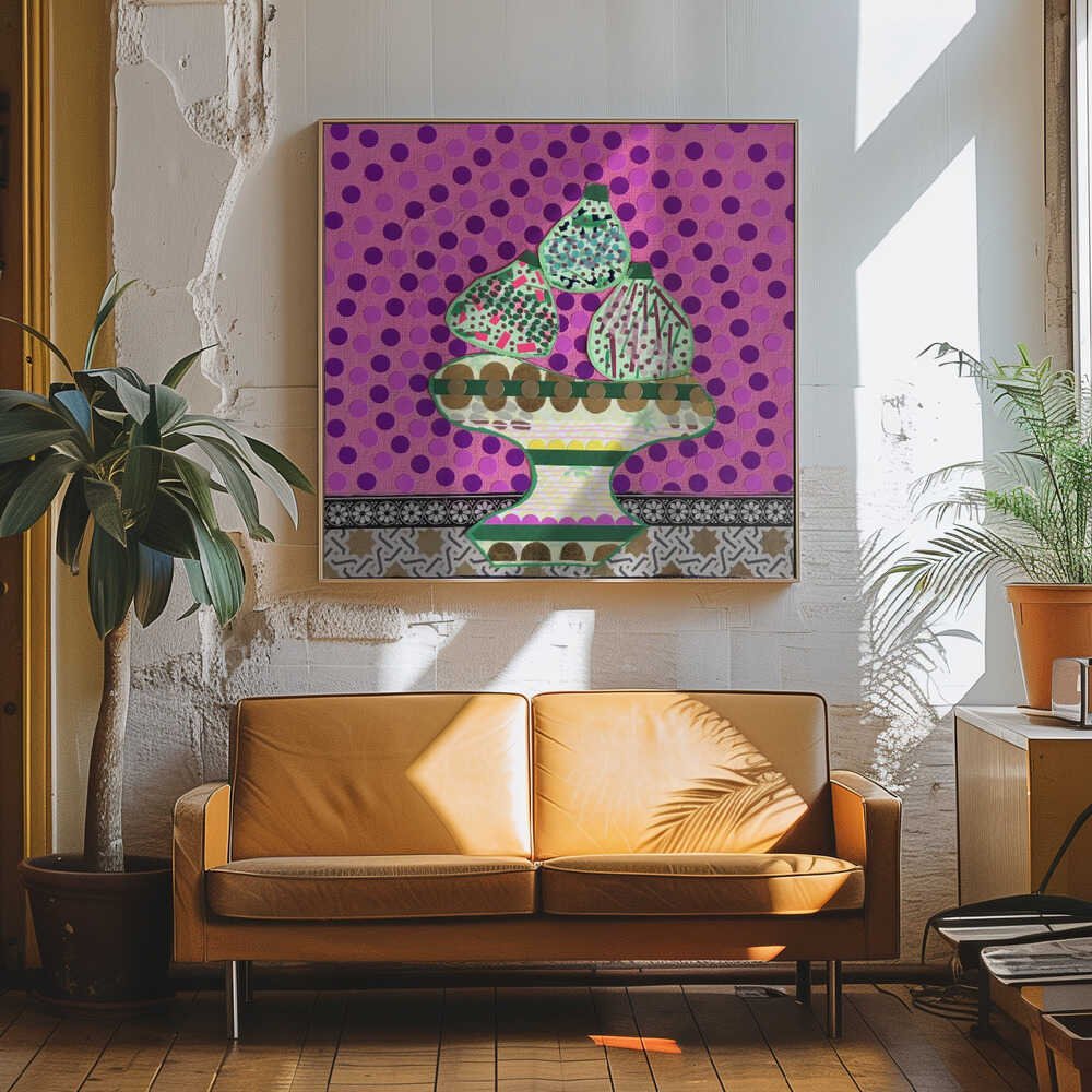 Colorful Fruit Still Life - Square Stretched Canvas, Poster or Fine Art Print - I Heart Wall Art - Poster Print, Canvas Print or Framed Art Print