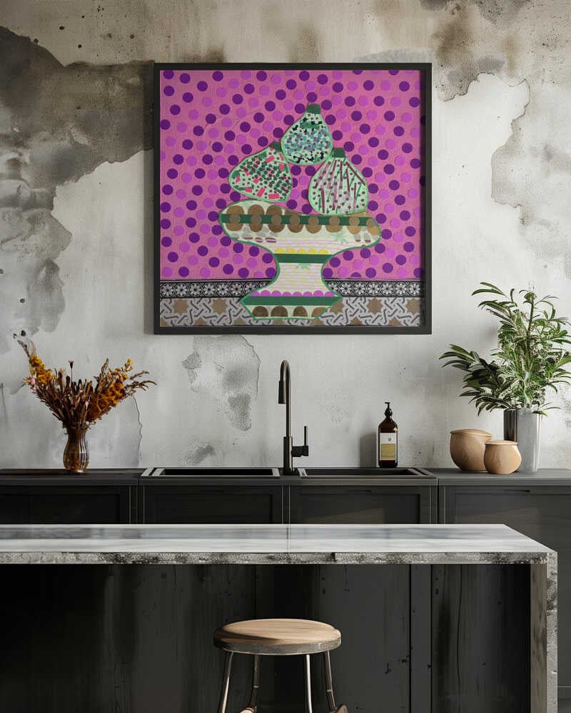 Colorful Fruit Still Life - Square Stretched Canvas, Poster or Fine Art Print - I Heart Wall Art - Poster Print, Canvas Print or Framed Art Print