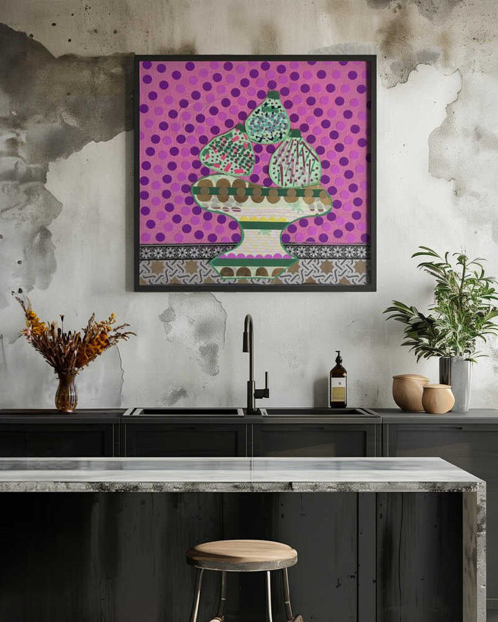 Colorful Fruit Still Life - Square Stretched Canvas, Poster or Fine Art Print - I Heart Wall Art - Poster Print, Canvas Print or Framed Art Print