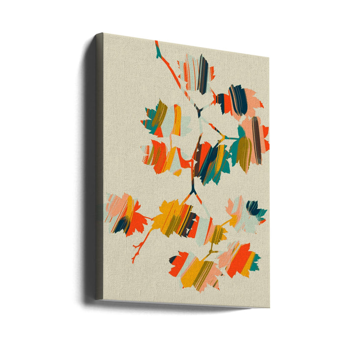 Colorful Hanging Maple Leaves - Stretched Canvas, Poster or Fine Art Print I Heart Wall Art