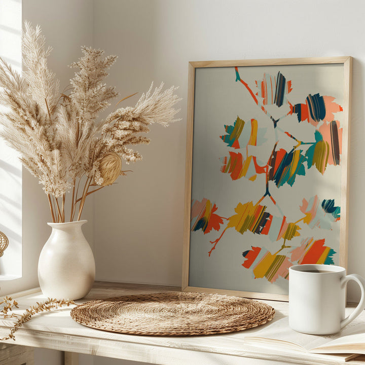Colorful Hanging Maple Leaves - Stretched Canvas, Poster or Fine Art Print I Heart Wall Art