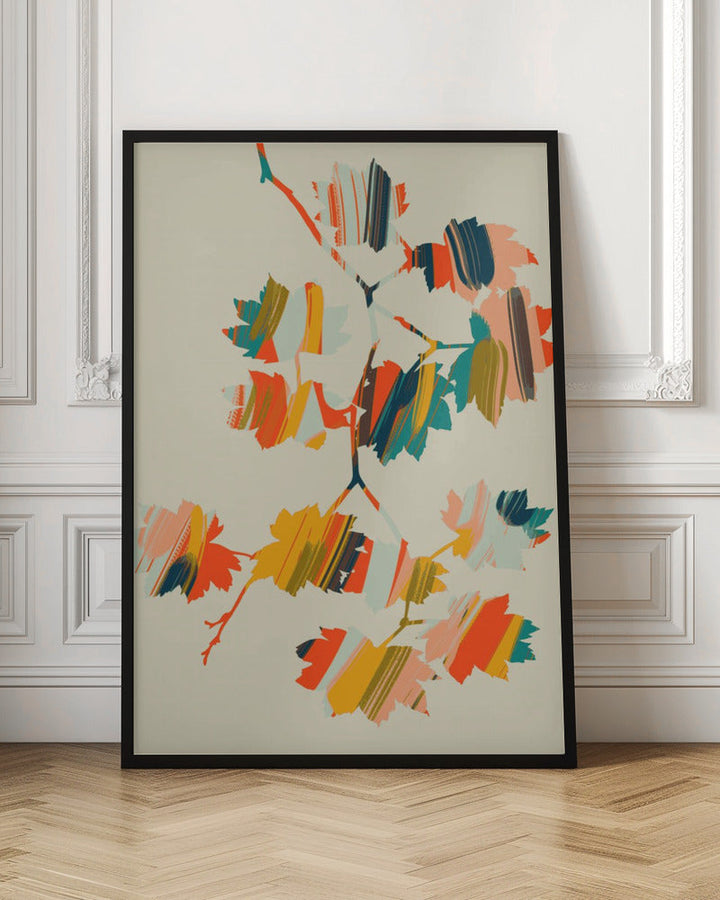 Colorful Hanging Maple Leaves - Stretched Canvas, Poster or Fine Art Print I Heart Wall Art