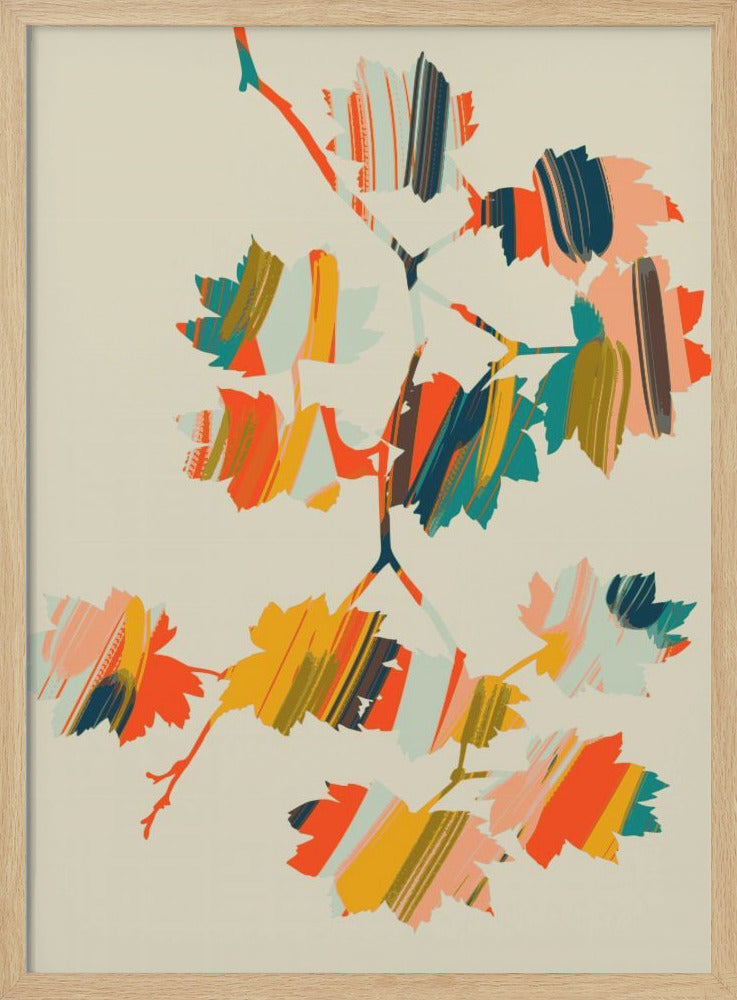 Colorful Hanging Maple Leaves - Stretched Canvas, Poster or Fine Art Print I Heart Wall Art