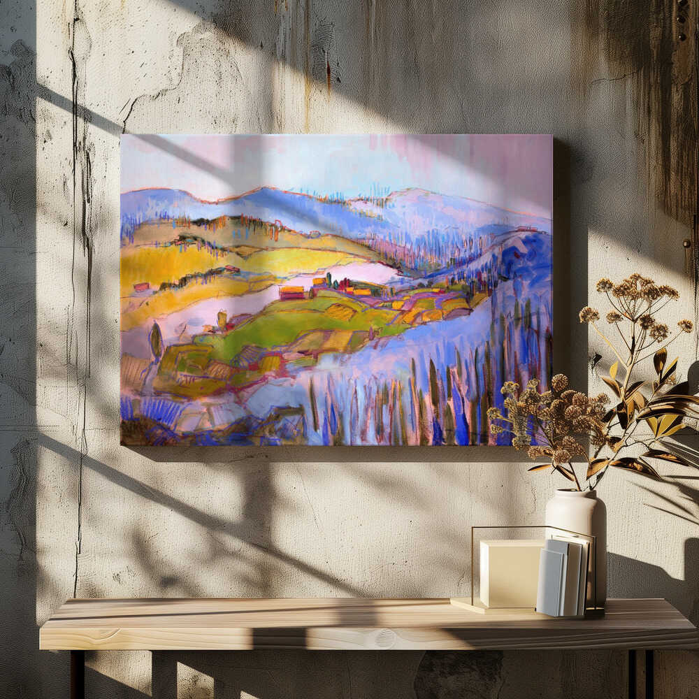 Colorful Hillscape - Stretched Canvas, Poster or Fine Art Print - I Heart Wall Art - Poster Print, Canvas Print or Framed Art Print