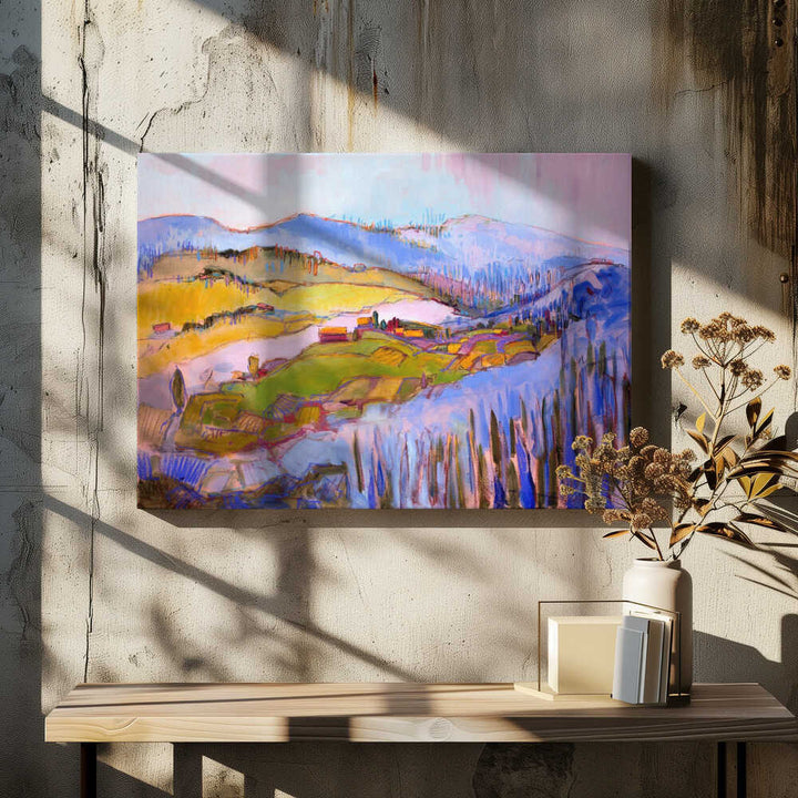 Colorful Hillscape - Stretched Canvas, Poster or Fine Art Print - I Heart Wall Art - Poster Print, Canvas Print or Framed Art Print