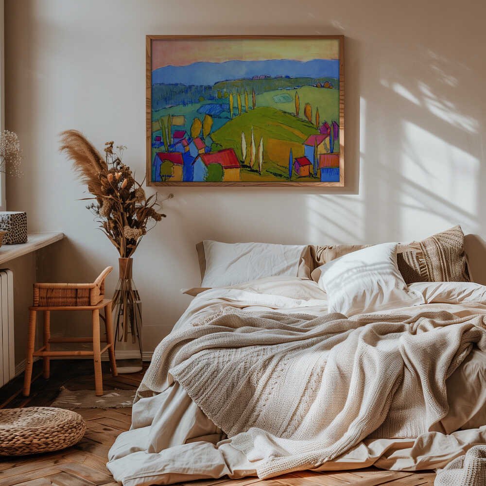 Colorful Hillscape - Stretched Canvas, Poster or Fine Art Print - I Heart Wall Art - Poster Print, Canvas Print or Framed Art Print