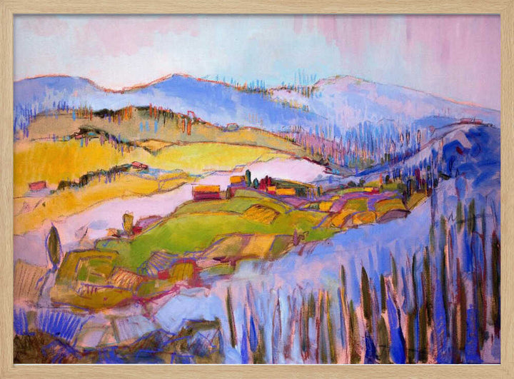 Colorful Hillscape - Stretched Canvas, Poster or Fine Art Print - I Heart Wall Art - Poster Print, Canvas Print or Framed Art Print