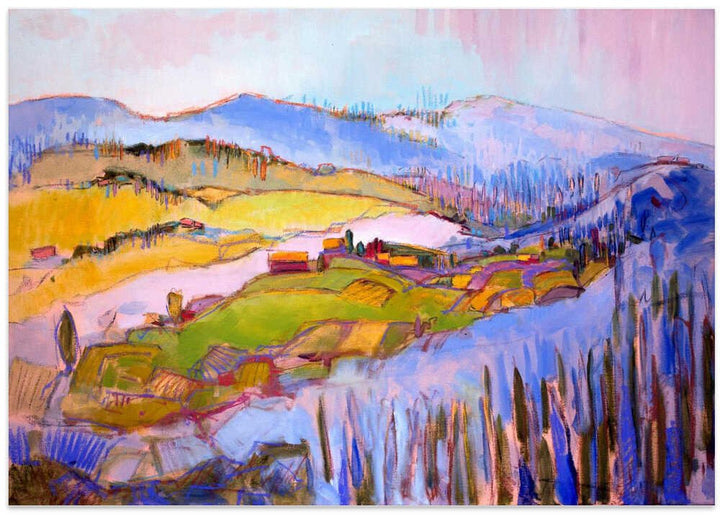 Colorful Hillscape - Stretched Canvas, Poster or Fine Art Print - I Heart Wall Art - Poster Print, Canvas Print or Framed Art Print