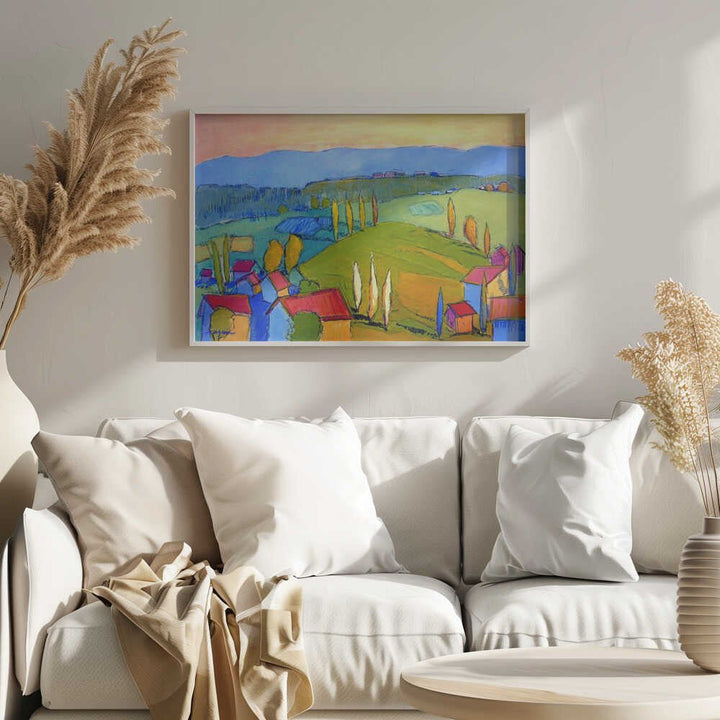 Colorful Hillscape - Stretched Canvas, Poster or Fine Art Print - I Heart Wall Art - Poster Print, Canvas Print or Framed Art Print