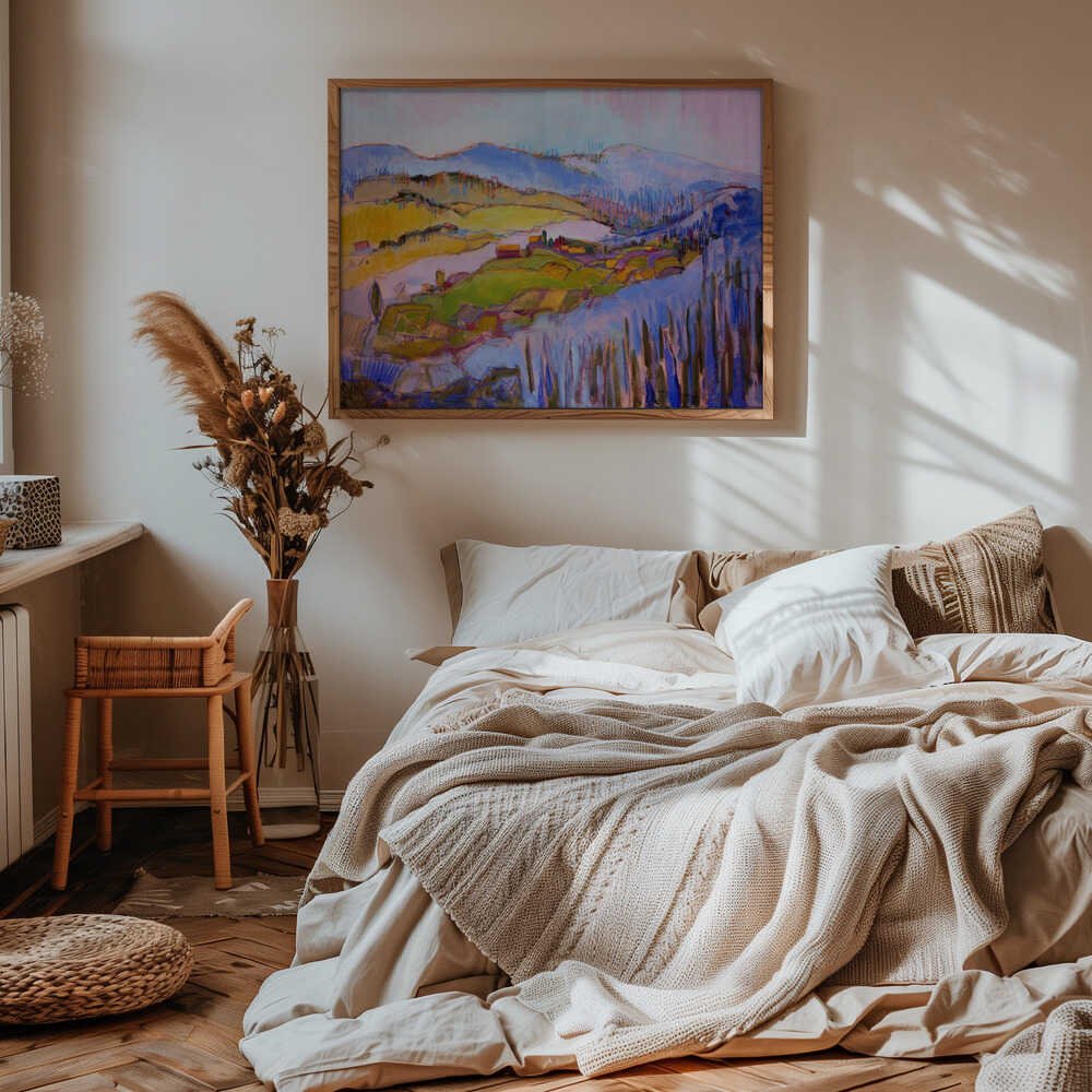 Colorful Hillscape - Stretched Canvas, Poster or Fine Art Print - I Heart Wall Art - Poster Print, Canvas Print or Framed Art Print