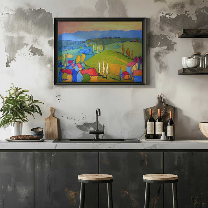Colorful Hillscape - Stretched Canvas, Poster or Fine Art Print - I Heart Wall Art - Poster Print, Canvas Print or Framed Art Print