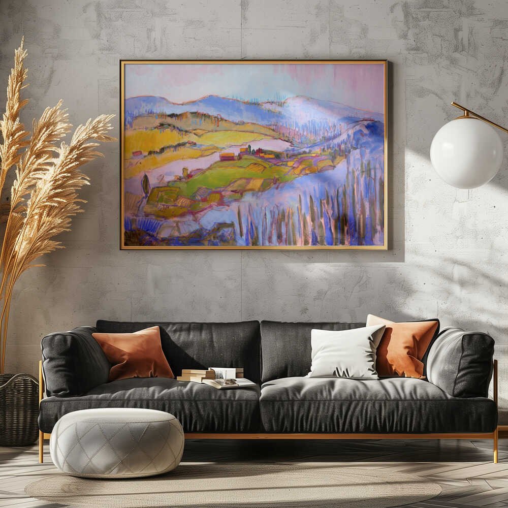 Colorful Hillscape - Stretched Canvas, Poster or Fine Art Print - I Heart Wall Art - Poster Print, Canvas Print or Framed Art Print