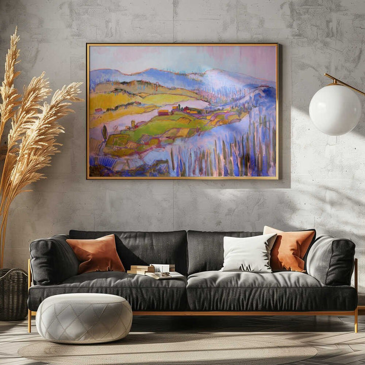 Colorful Hillscape - Stretched Canvas, Poster or Fine Art Print - I Heart Wall Art - Poster Print, Canvas Print or Framed Art Print